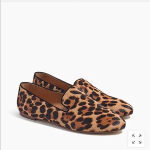 J.Crew Leopard Calf Hair Smoking Loafers(9)